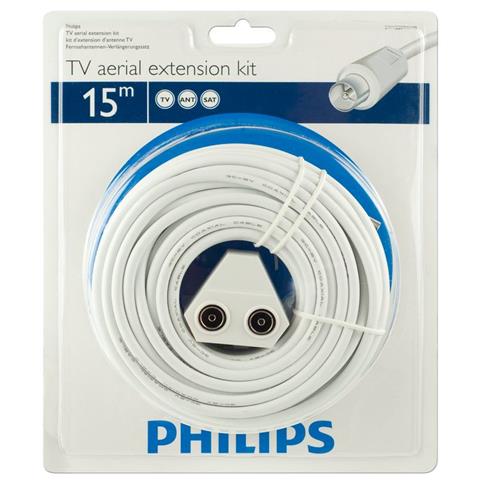 Cavo coassiale, 15 m, Pal prese, Bianco - Foto 1